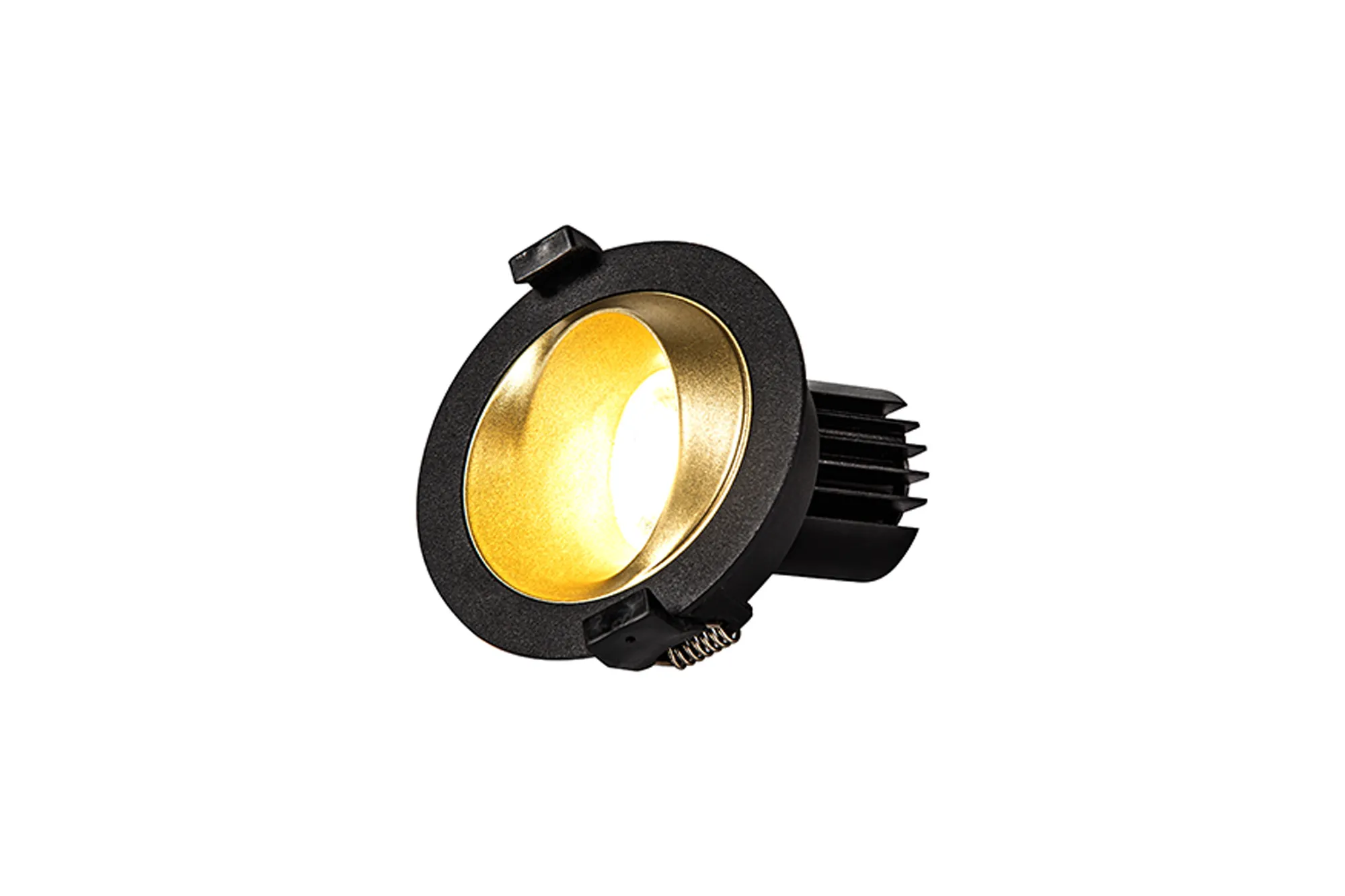 DM202403  Bonia 9 Tridonic Powered 9W 2700K 770lm 24° CRI>90 LED Engine Black/Gold Fixed Recessed Spotlight, IP20